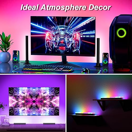Miniatura 5 de Barras de luz LED, barras de luces LED multicolor con aplicación y control remoto, cambio de color RGB para juegos y retroiluminación de TV, modos