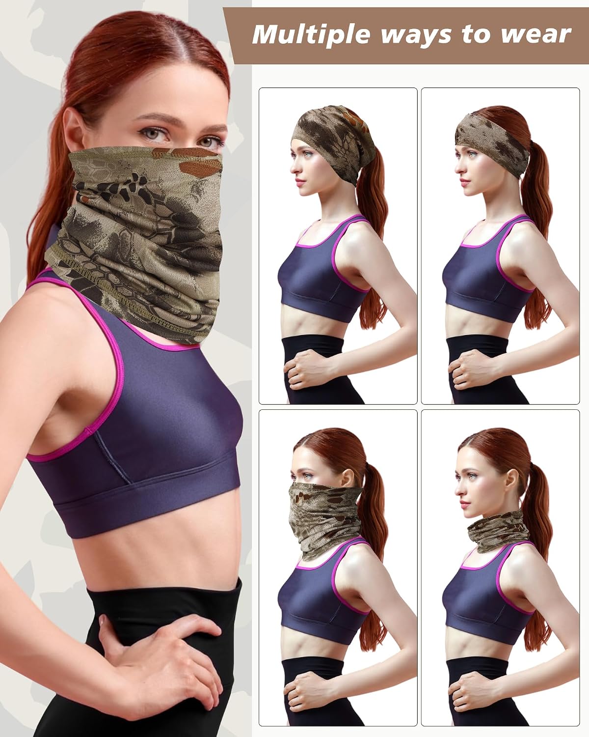 Cuffbow 12 Pack Neck Gaiters Face Mask Balaclava for Men Women Cooling Neck Gaiter Summer UV Protection Scarf