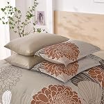Yiran Taupe Ensemble de confort brun taille Reine,7 Pièces Lit dans un sac Floral Comforter,Logiciel de lit en microfibre pour toutes les saisons,90"×90"