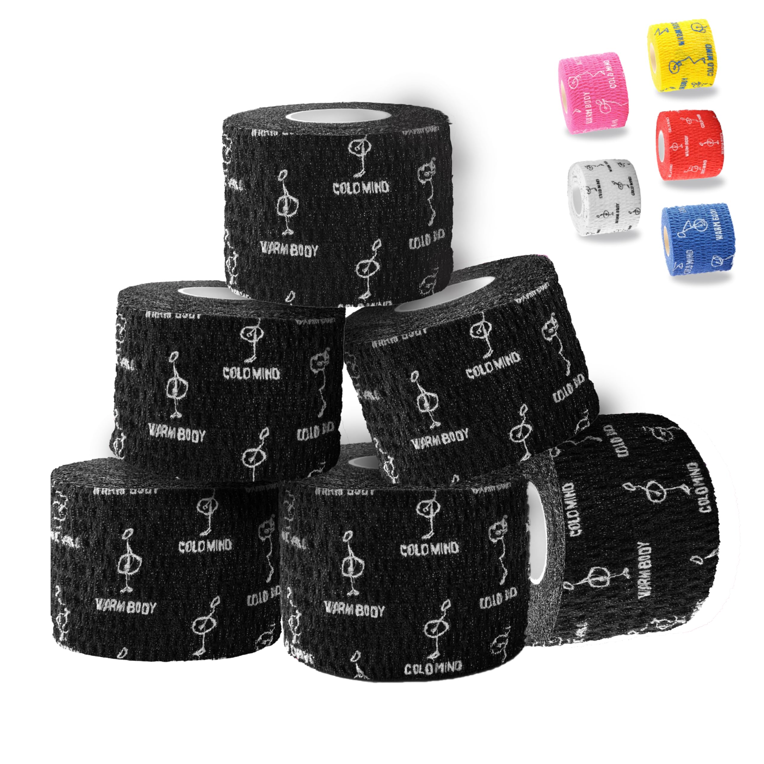 WARM BODY COLD MIND Lifting Thumb Tape for Weightlifting, Powerlifting & Strength Deadlift Training - Hook Grip Tearable Elastic Cotton Sweat Proof and Breathable