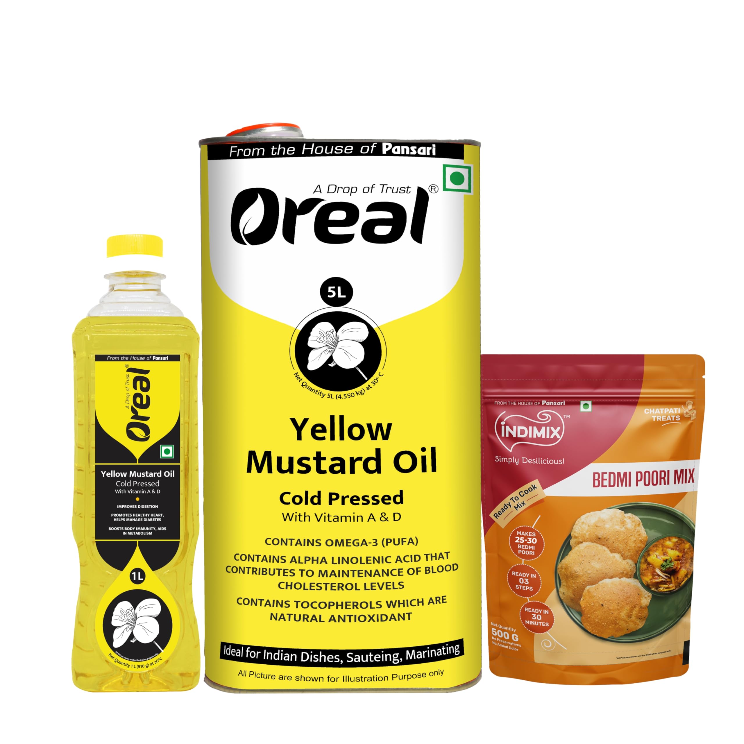 Oreal Premium Kachi Ghani 100% Pure Mustard oil/Sarso(5L+1L) Cooking Oil with Bedmi Poori Mix(500Gms)|Good for Bones & Heart|Improve Functioning of Organs|Suitable for all Ages-(5L+1L+500g) (B0BLH8VC3B) Amazon Price History, Amazon Price Tracker