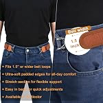 LEACOOLKEY Men Women 2 Loop No Buckle Invisible Belt Hooks, Adjustable Tactical Metal Hook Elastic Belt Buckleless Side Belt