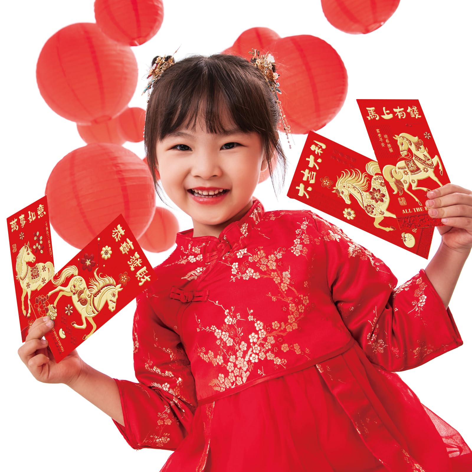24 PCS Chinese New Year Red Envelopes 2025 – 6.7x3.5 Inch Hong Bao With Blessing Characters, For Spring Festival, Birthdays, Weddings - View #8