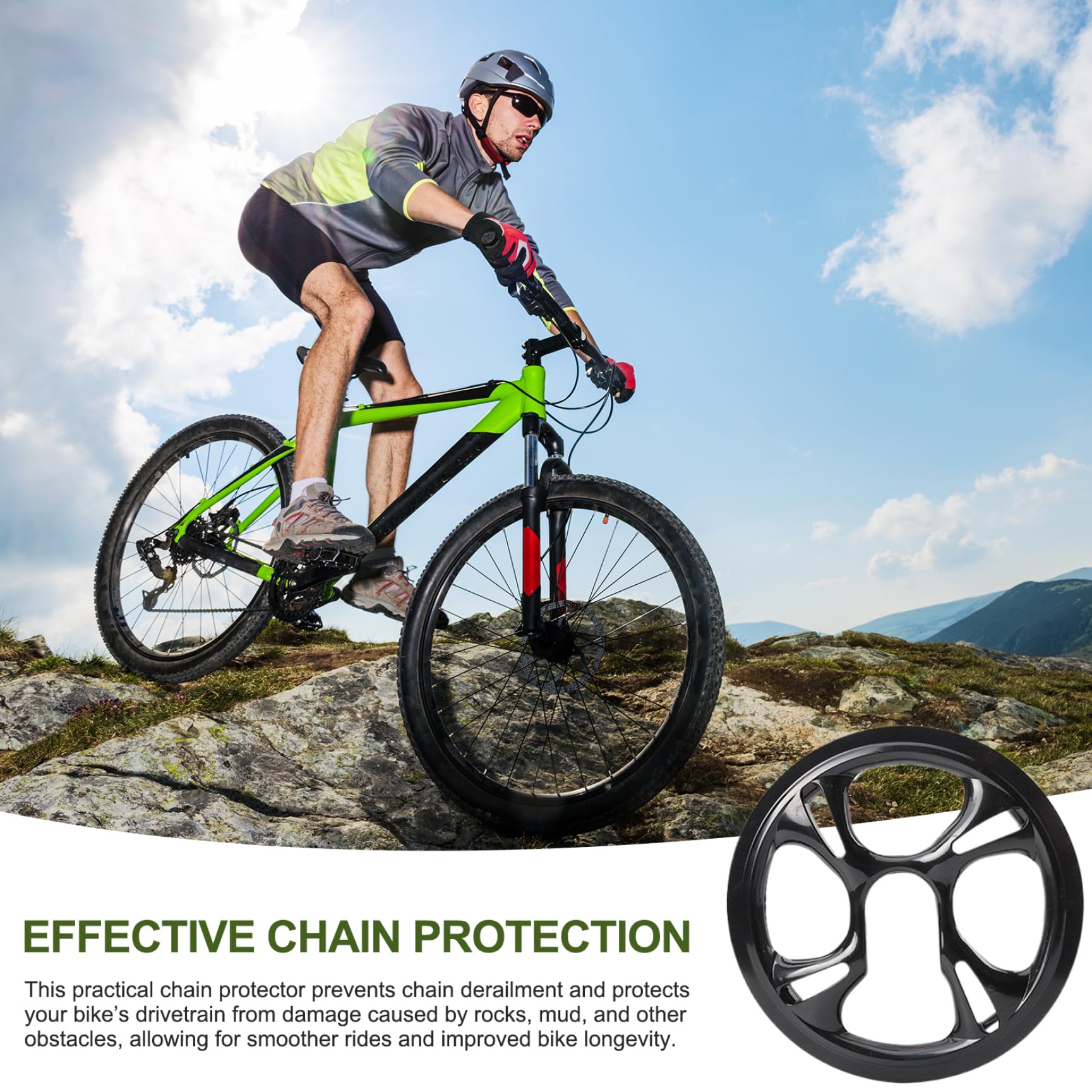 Copricatena per Bici, Copricatena in plastica per Bici a 4 Fori 48 Denti, Pratico Protettore Universale per la Maggior Parte delle Biciclette, Mountain Bike, Protezione per Strada Cittadina