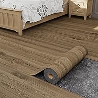 Vista 7 de Oxdigi Rollo de azulejos de vinilo grueso autoadhesivo con patrón de espiga, suelo de tablones de madera, impermeables, fáciles de instalar, madera