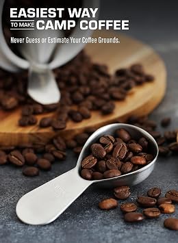 COLETTI Coffee Scoop Pack of 2 - Tablespoon Scoop - Stainless Steel Short Handle For Measuring Ground Coffee, Sugar and Baking (1 and 2 TBSP)