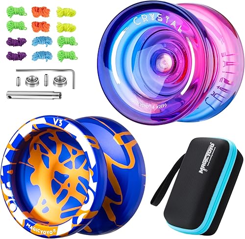 Miniatura 24 de MAGICYOYO Yoyos responsivos para niños principiantes, paquete de 2 Pro Yoyo, Yo Yo V3 de metal de doble función, yoyos de plástico K1 Plus con 12