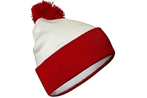 Winter Cozy Women Beanie, Festive Warm Knit Hat with Pom Pom Charm