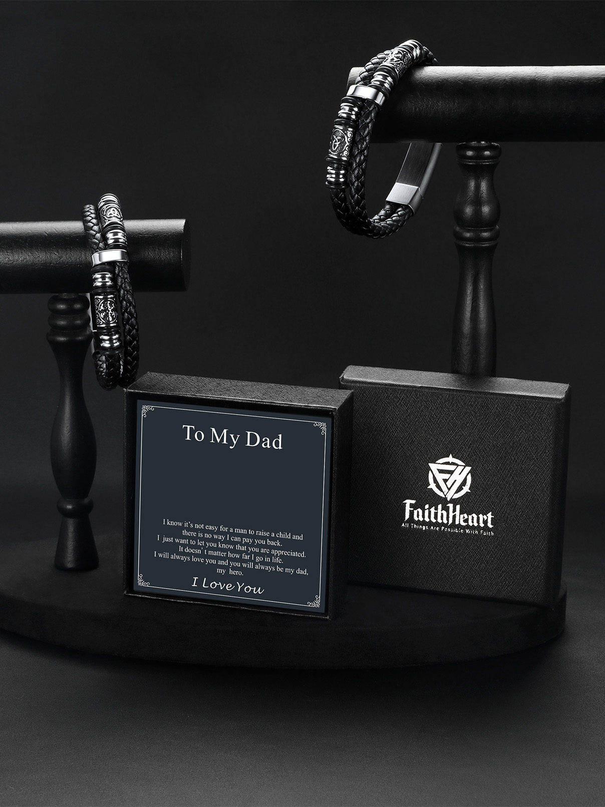 Pulsera Vikinga FaithHeart para Hombre con Doble Trenza miniatura 7
