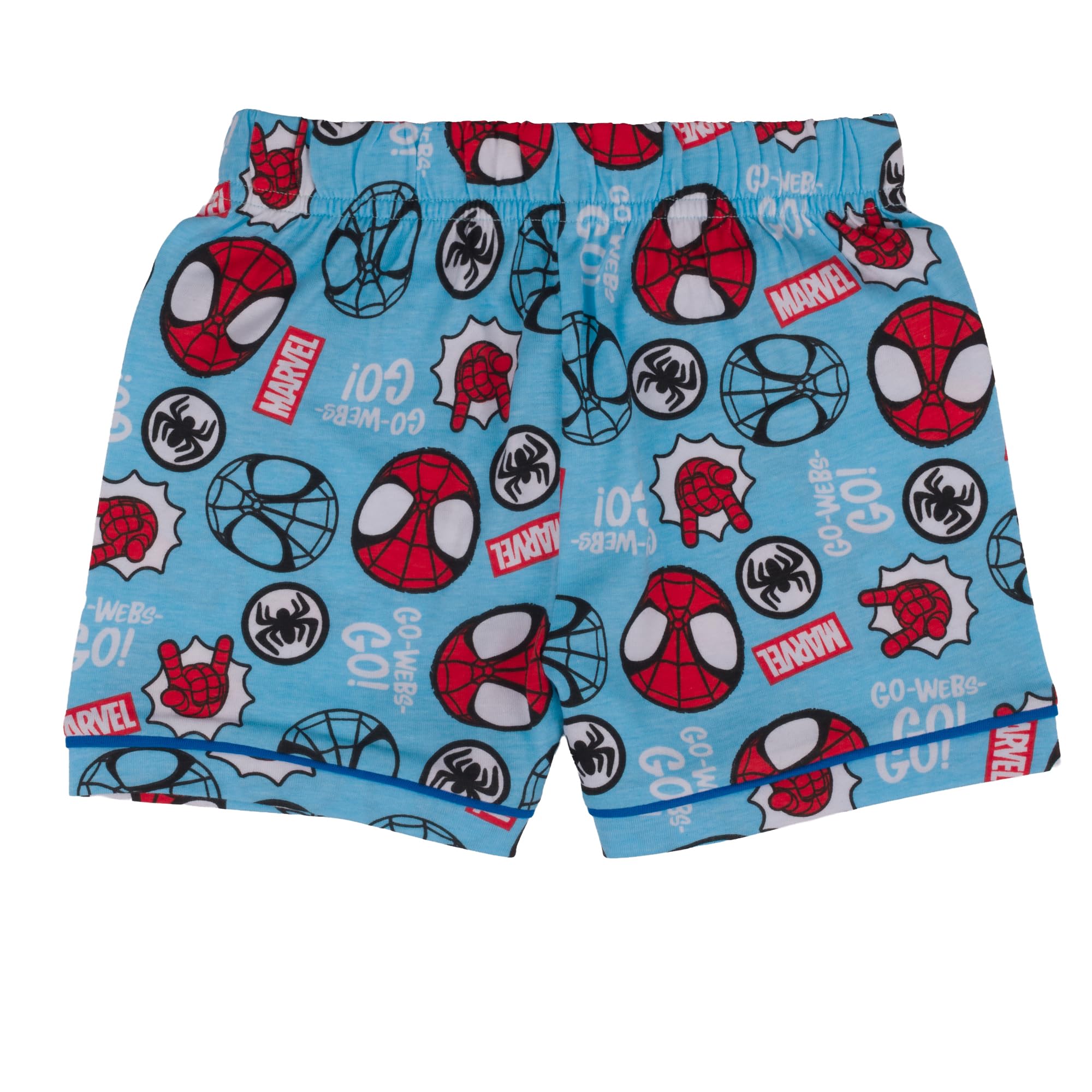 Marvel Press Spidey e i Suoi Fantastici Amici/Spiderman, 100% Cotone con Bottoni Pigiama a Maniche Corte, Spiderman, Blu