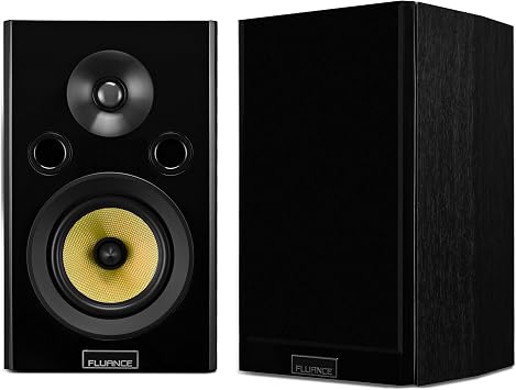 Fluance Signature HiFi Compact Surround Sound Home Theater 5.0 Channel Speaker System including 2-Way Bookshelf, Center Channel and Rear Surround Speakers - Black Ash (HF50BC)