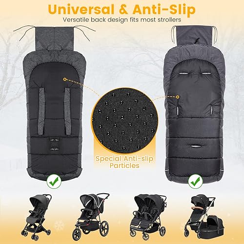 Miniatura 67 de Bolsa de dormir universal, impermeable, para bebé, para cochecito, clima frío Gris