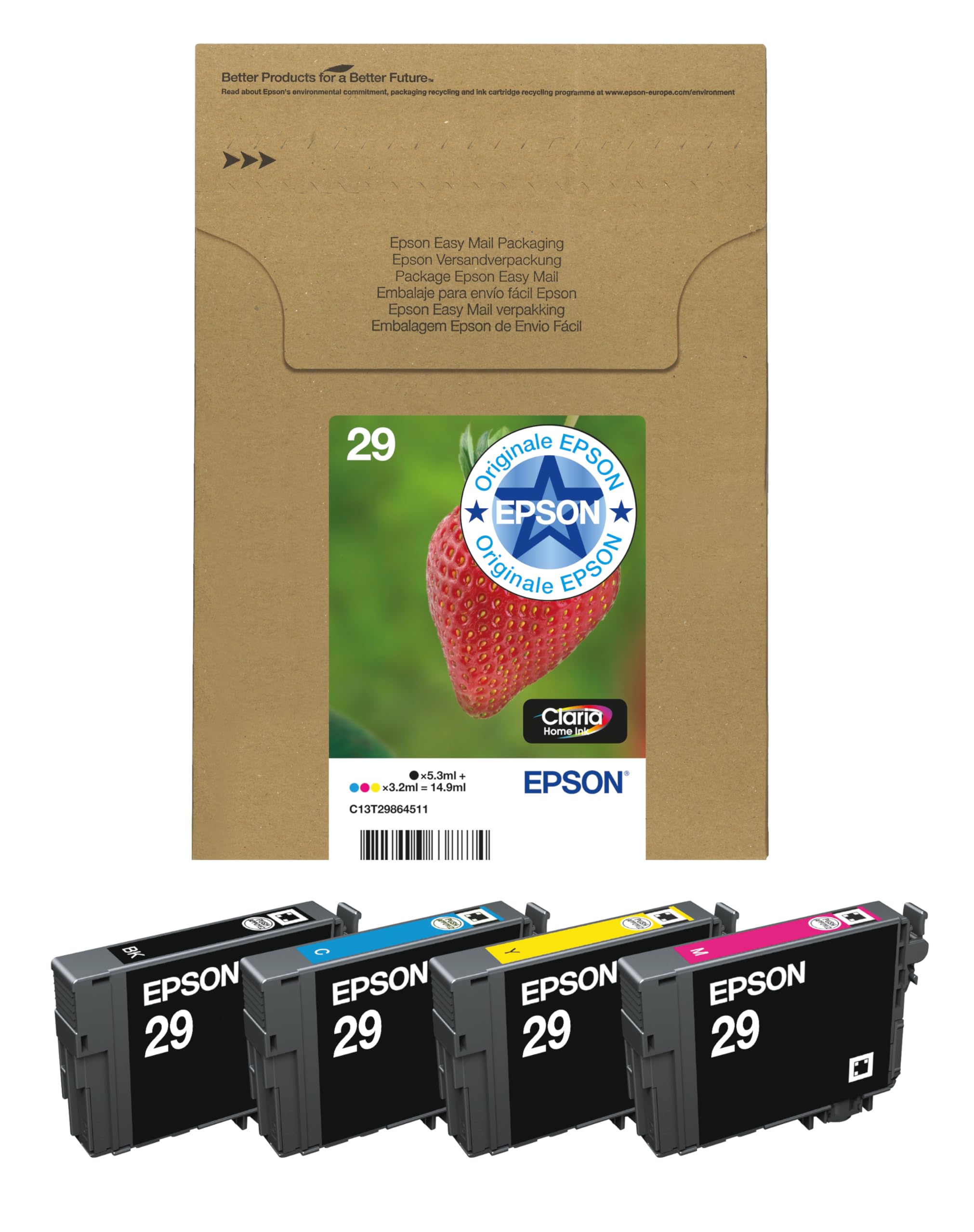 Epson Truskawkowy Atrament do Drukarki, Wielokolorowy, Standard, 29 Sztuk
