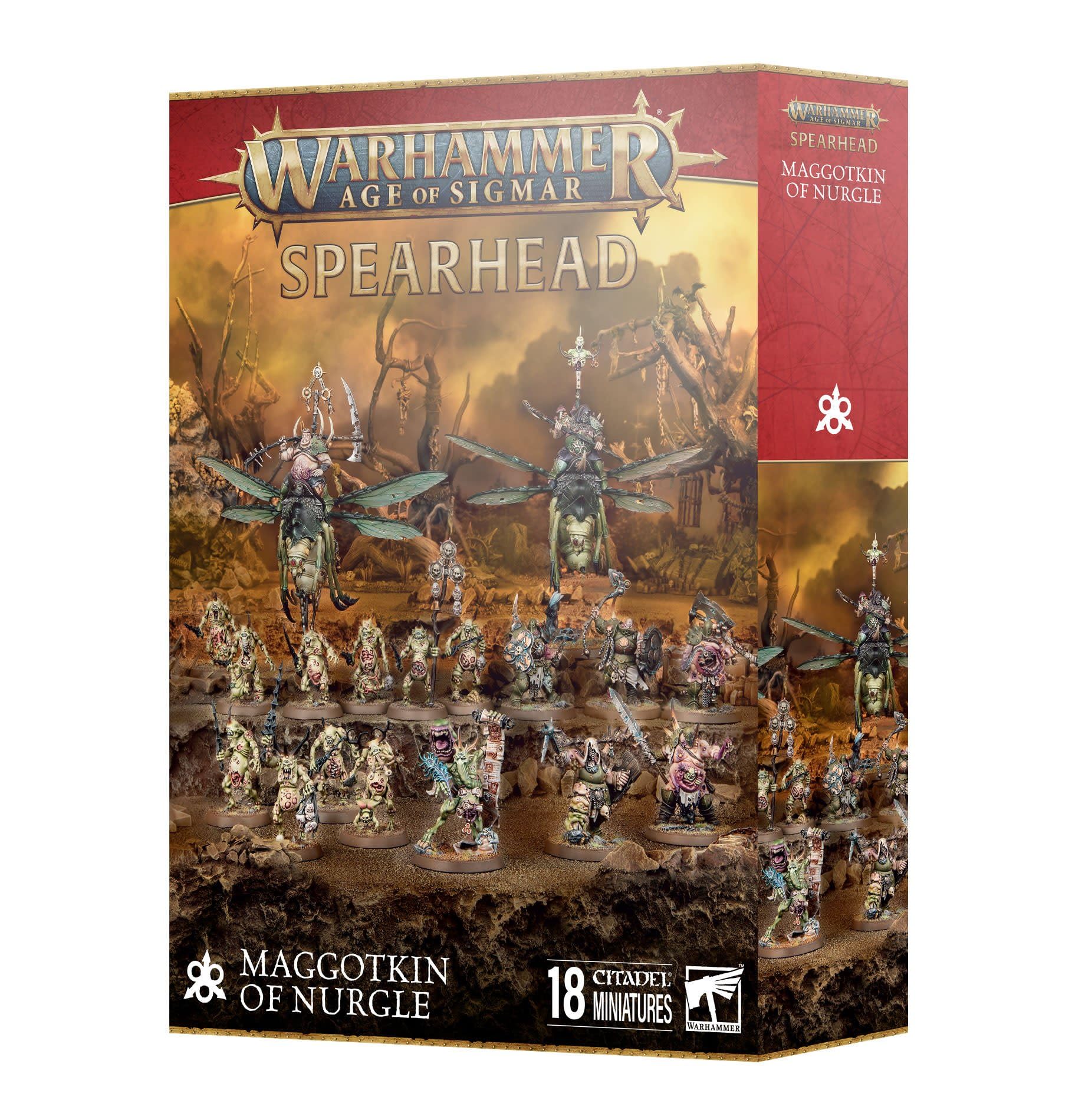 Games Workshop - Warhammer - Age of Sigmar - Spearhead: Maggotkin of Nurgle (2024), Green and Brown
