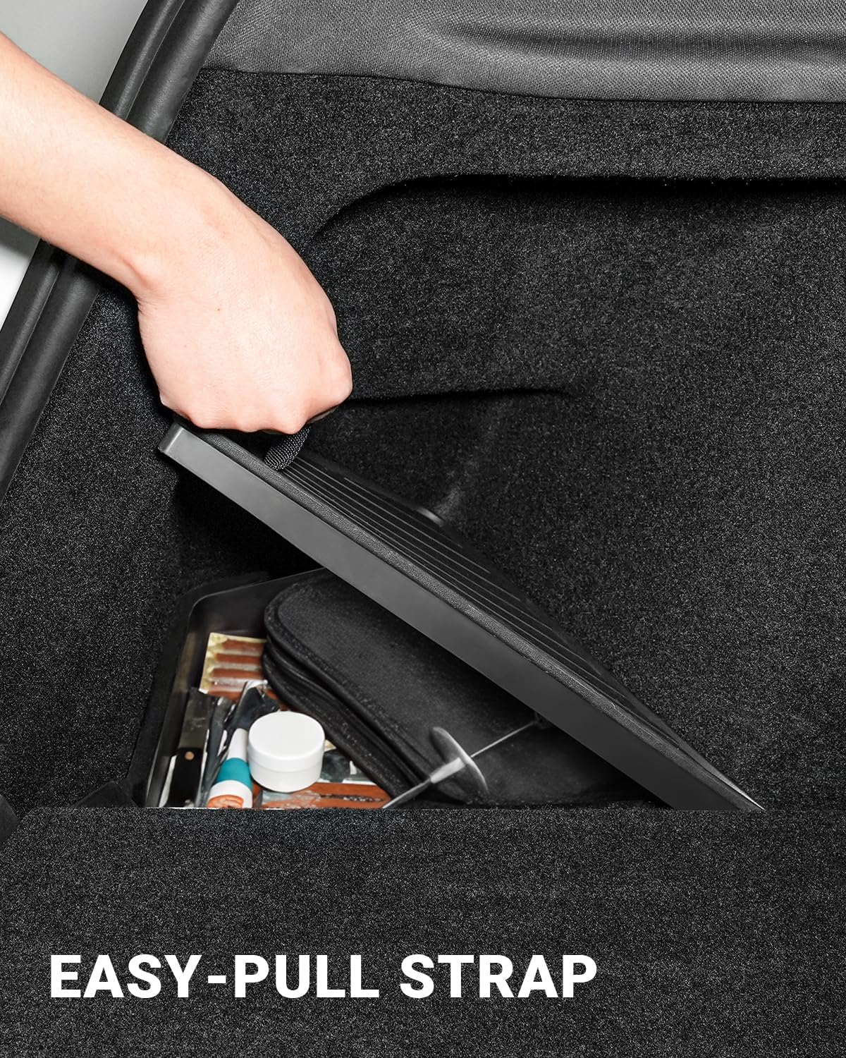 Motrobe 2025 2026 Tesla Model Y Juniper Trunk Organizer Trunk Storage Bins with TPE Lid Waterproof Rear Trunk Side Storage box Model Y Juniper (Standard, Premium & Performance 2025/2026) Accessories