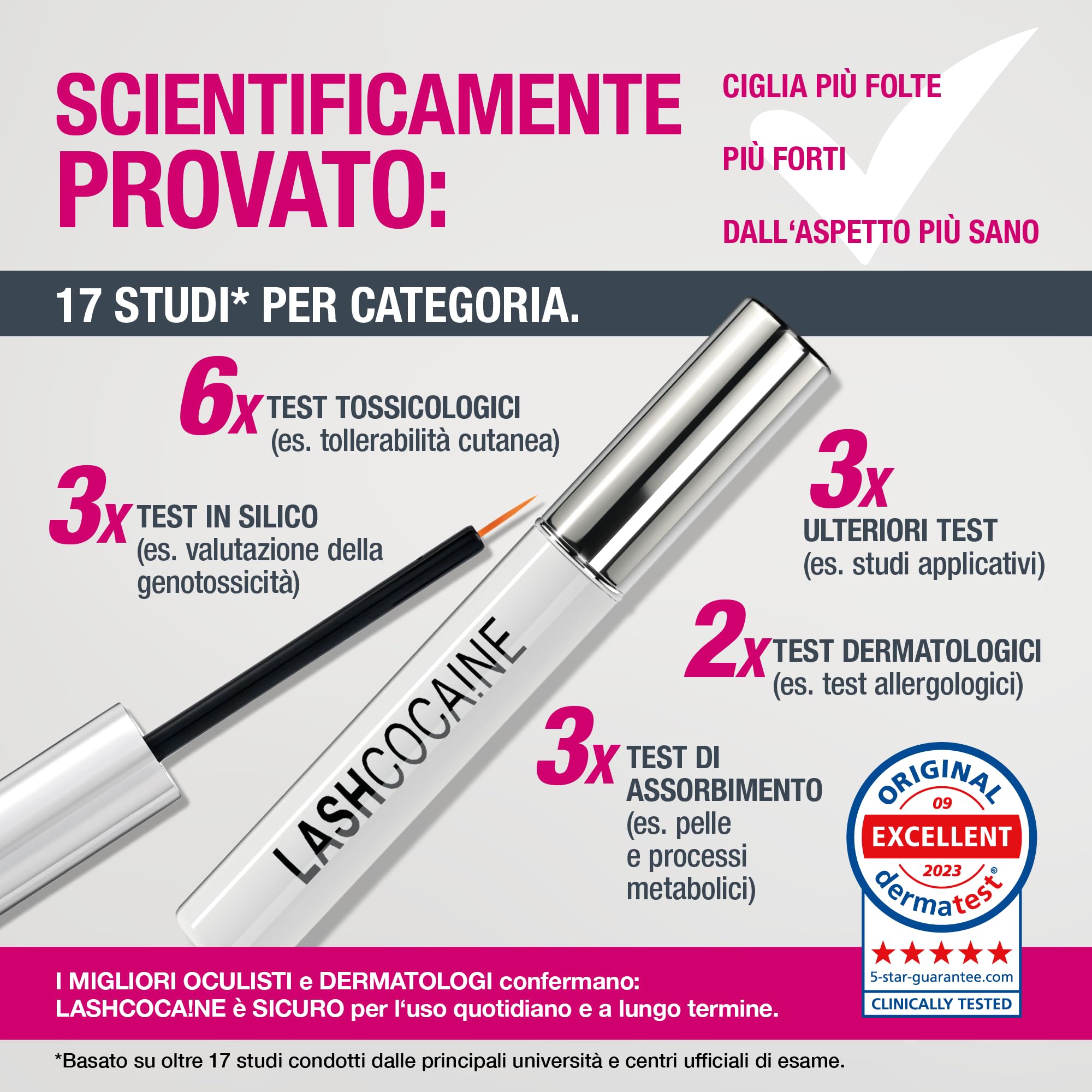 LASHCOCA!NE® siero professionale per ciglia più lunghe e piene | Siero vegano di Svenja Walberg per la crescita delle ciglia I Booster per l’allungamento rapido delle ciglia