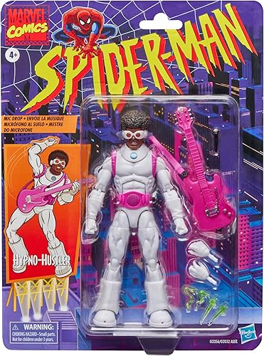SPIDER-MAN Marvel Legends Series Hypno-Hustler, Retro Cardback Comics Figura de acción coleccionable a escala de 6 pulgadas