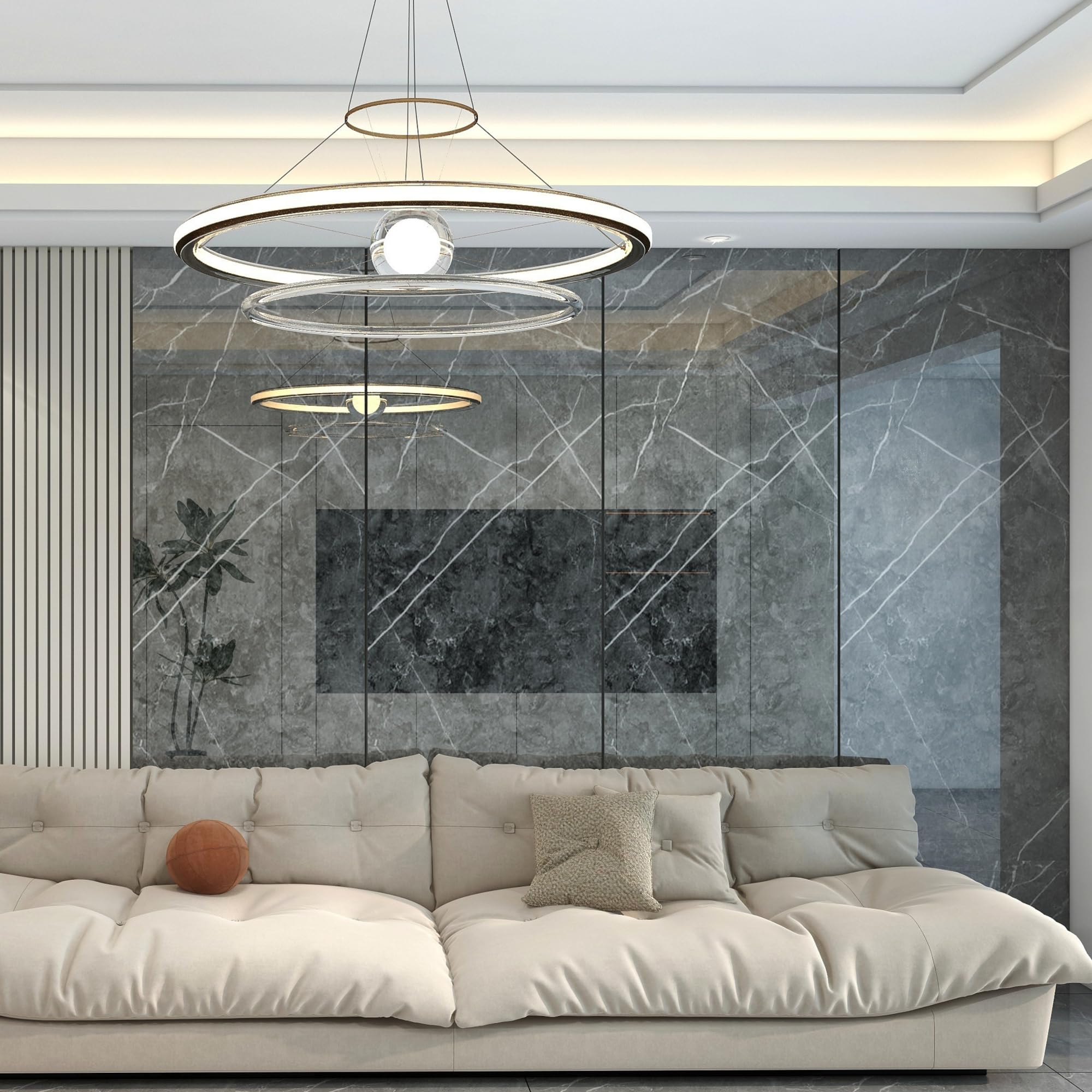 [neu.haus] Set di 16 Pannelli Decorativi in PVC per Parete Rivestimento Murale per Interni Bagno Cucina Soggiorno Pannelli 60x120 cm Resistenti all'Umidità e Raggi UV Effetto Pietra - Grey Diamond