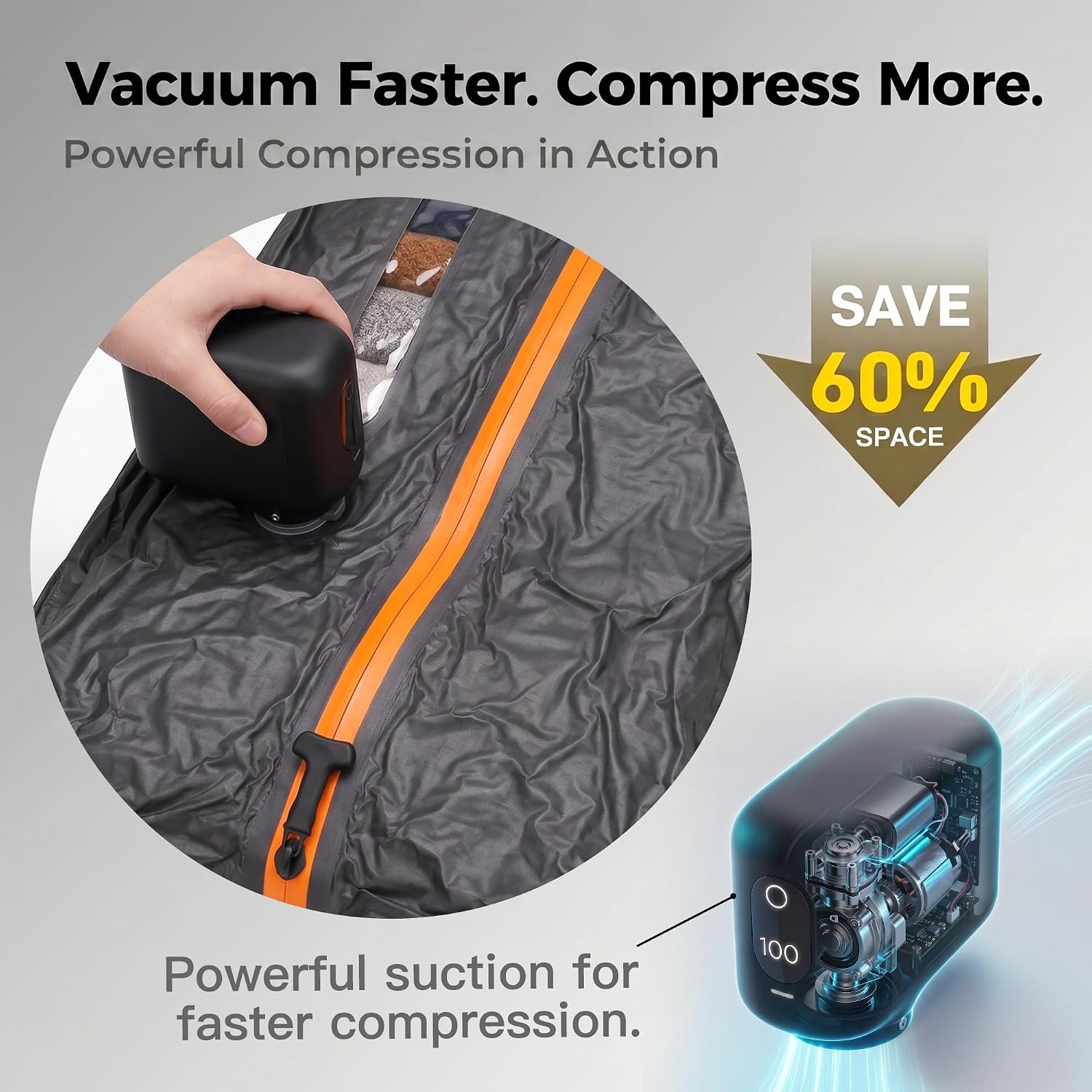 Travel Vacuum Bags With Pump, 2 Pack 22L Compression Kit For Clothes | IPX8 Waterproof; Upgraded Pump; Reusable Compression Bag For Suitcase, Backpack, Clothes, Travel, And Home Storage Kit