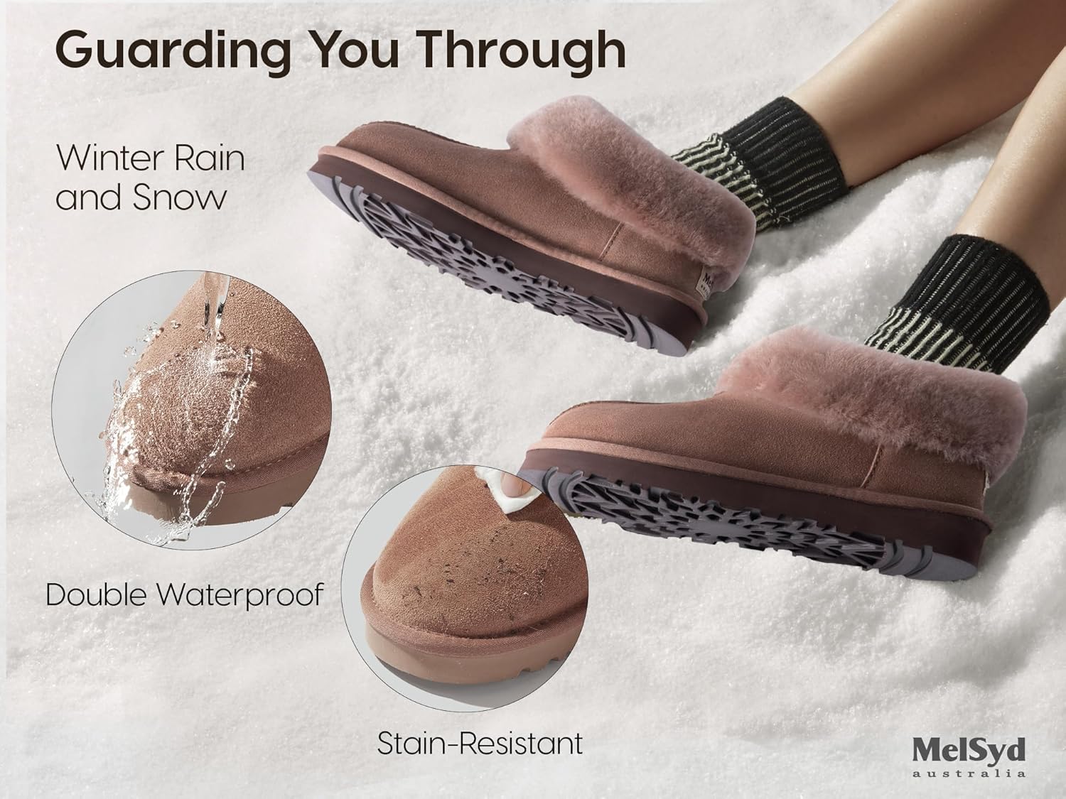 Mel&Syd 100% Australian Sheepskin Slippers with Arch Support - Warm & Ultra-Soft Slip-On Thermal Winter Moccasins for Women and Men, Indoor & Outdoor Everyday Wear - Image 7