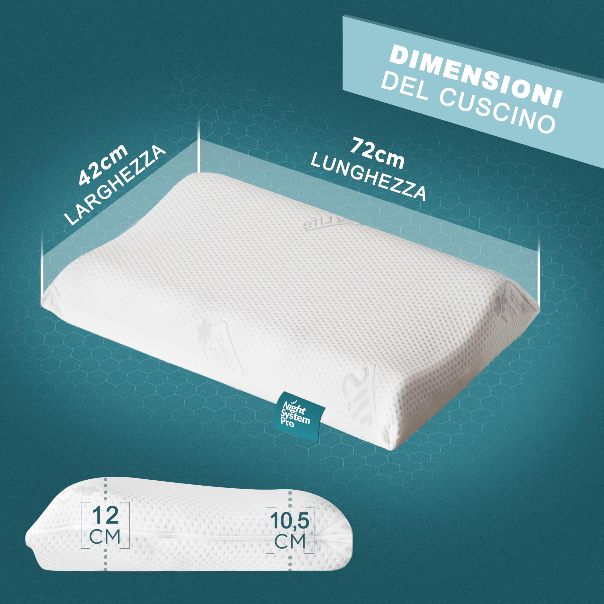 Cuscino Cervicale Memory Foam - Doppia Onda Regolabile Antirussamento - Foto 7