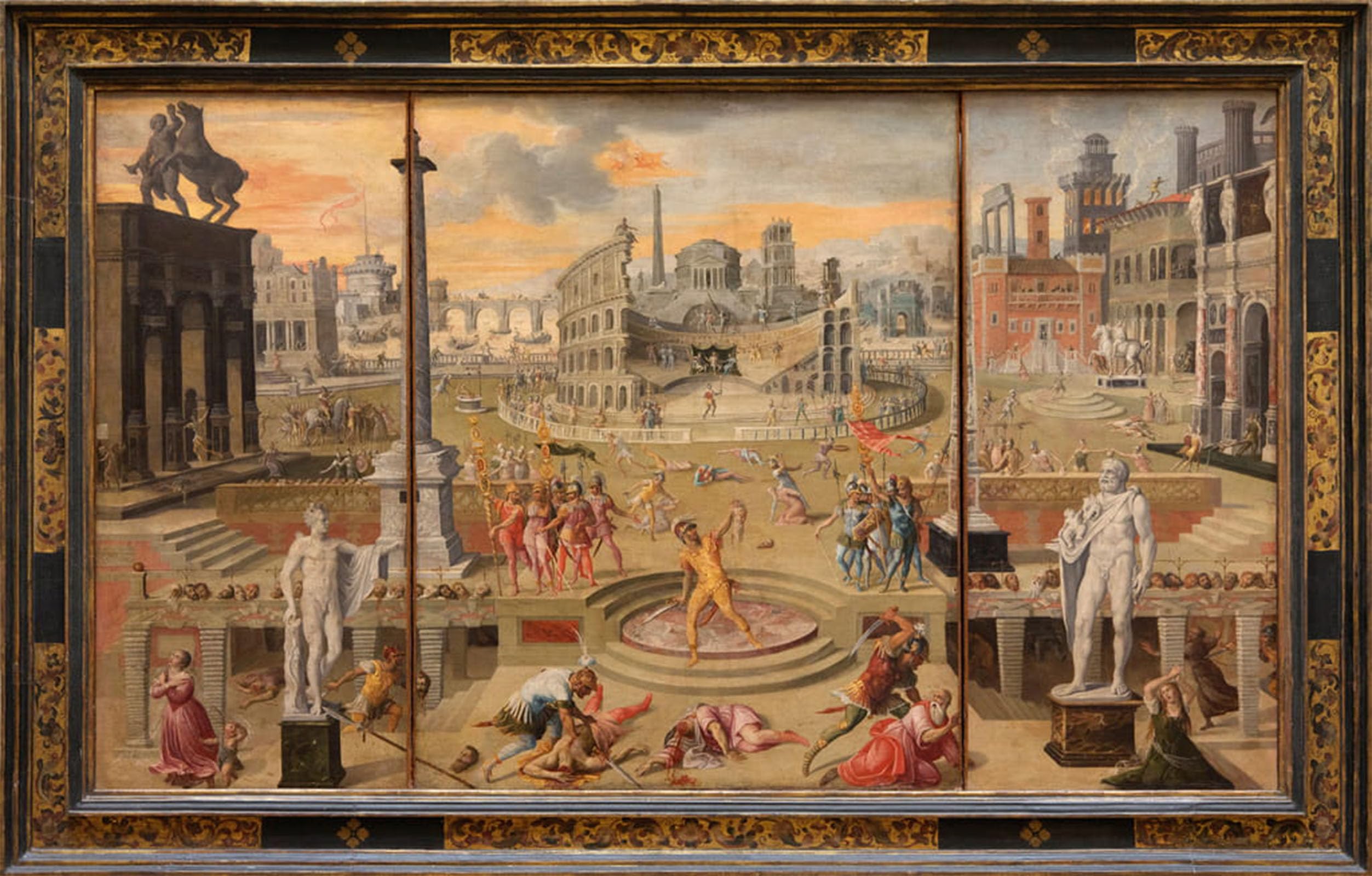 SERENDIPITP Abstract Painting Mural Print Picture Wall Decor Painting the Massacres of the Triumvirate by Antoine Caron Vintage Wall Artwork for Home Decor 60x90cm