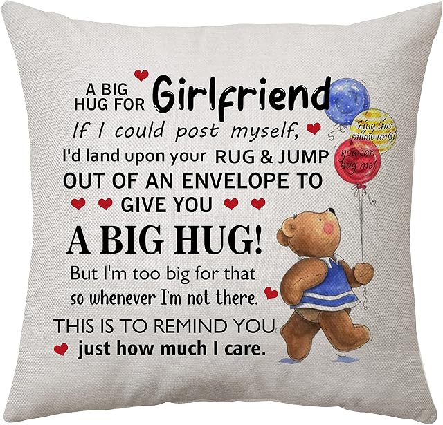 Girlfriend Cushion Cover Gifts Valentines Pillow Covers for Girlfriend Women Long Distance Relastionship Gift for Lover Birthday Christmas (Girlfriend)