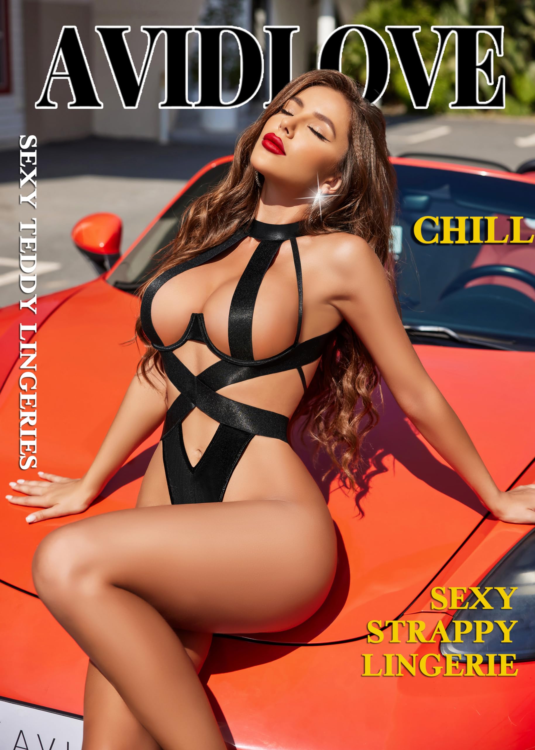 Avidlove Women Lingerie Sexy Bodysuit Strappy Teddy Lingeries One Piece Mini Babydoll with Underwire: Small Black