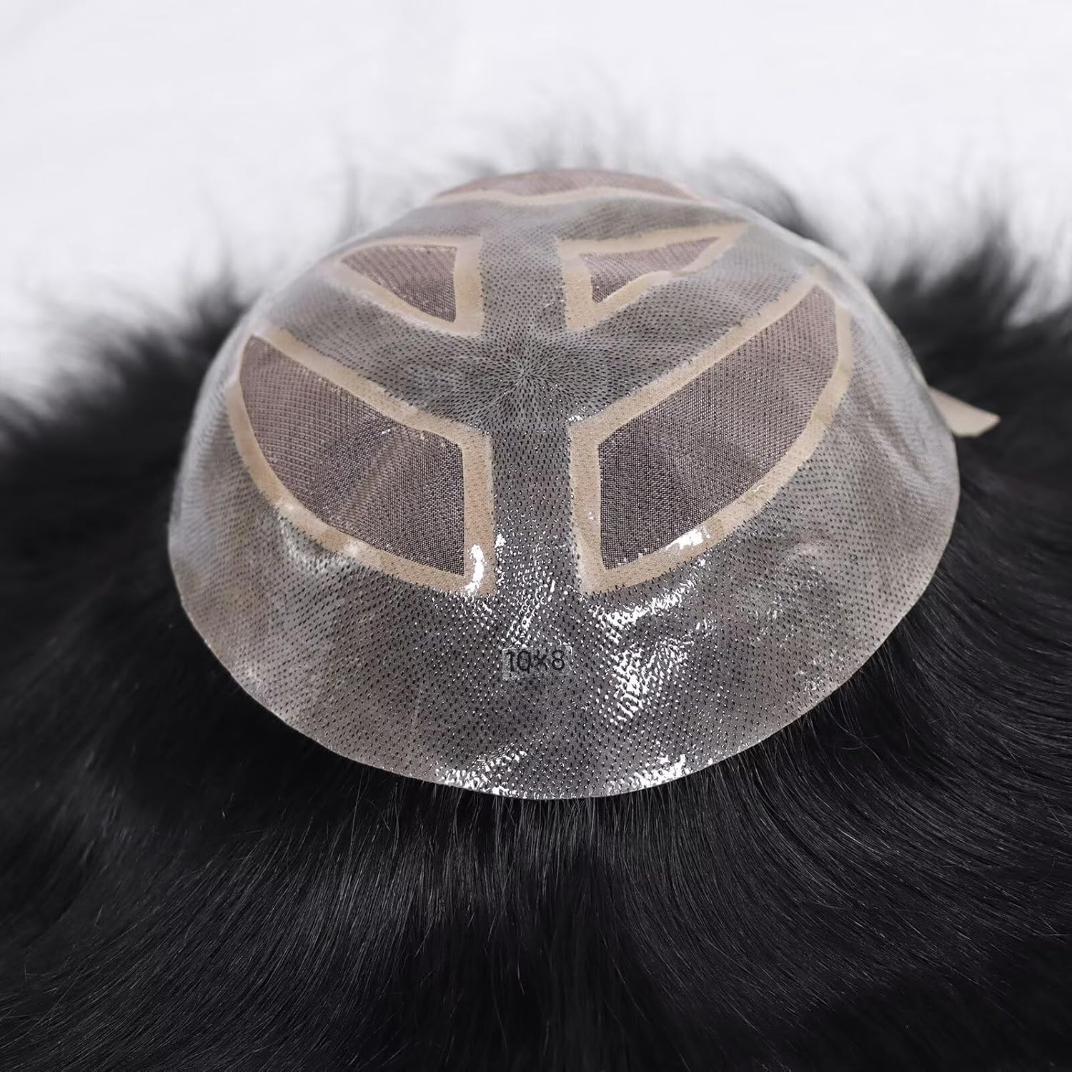 blazingfire Mens Toupee Hair System for Men Human Hair Piece French Lace Front with Fine Mono Top and Npu Protesis Capilar hombre Hair Replacement Male Toupee Wig 8x10 Inch Black Color