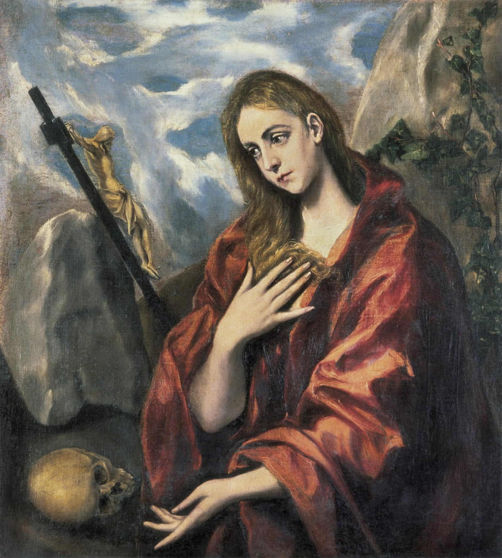 SERENDIPITP Abstract Painting Mural Print Picture Wall Decor Painting Mary Magdalen in Penitenceby El Greco Vintage Wall Artwork for Home Decor 60x90cm