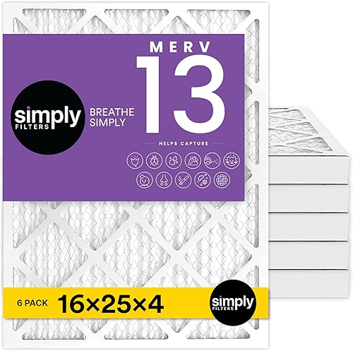 Vista 22 de Simply Filtro de aire de 10 x 10 x 1, Merv 13, MPR 1500, paquete de 6, para horno de aire acondicionado y HVAC