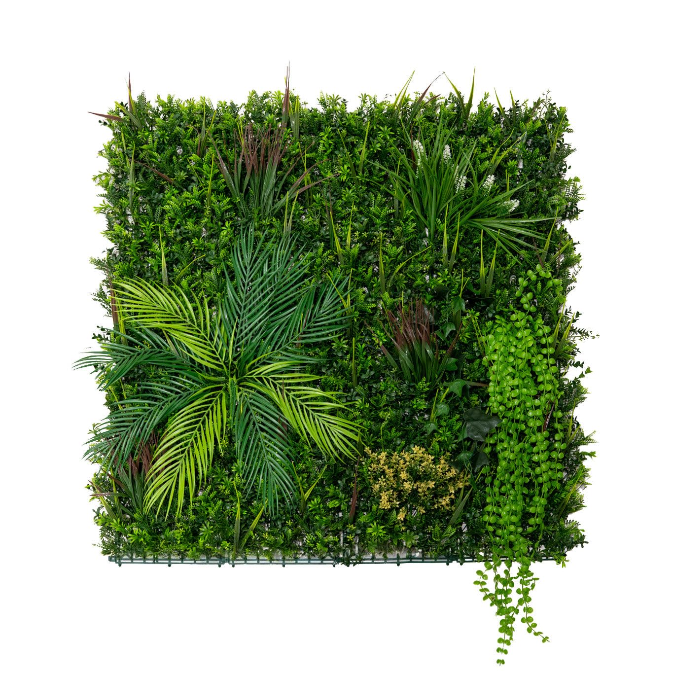 Artificial Plant Wall Panel 100 x 100cm Alina Living Foliage Greenery Tiles Indoor Outdoor Weather & UV Resistant Grass Fence Faux Hedge Privacy Backdrop Garden Home Décor Snap & Lock Fixings Included