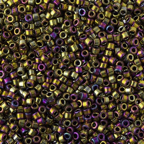 Miniatura 3 de Miyuki Paquete de cuentas de semillas Delica: tamaño 11/0, colección de paletas metálicas marrón oscuro DB22, DB26, DB29 - 3 tubos de 0.25 oz ea