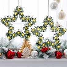 YIFMOO Weihnachtsstern Lichter, 2 Stück 40 LED Warmweiß Weihnachtsdeko Fenster Leuchtster mit Timer, Batteriebetriebene Weihnachtsbeleuchtung für Innen Außen Weihnachten Deko Balkon Party Hochzeit