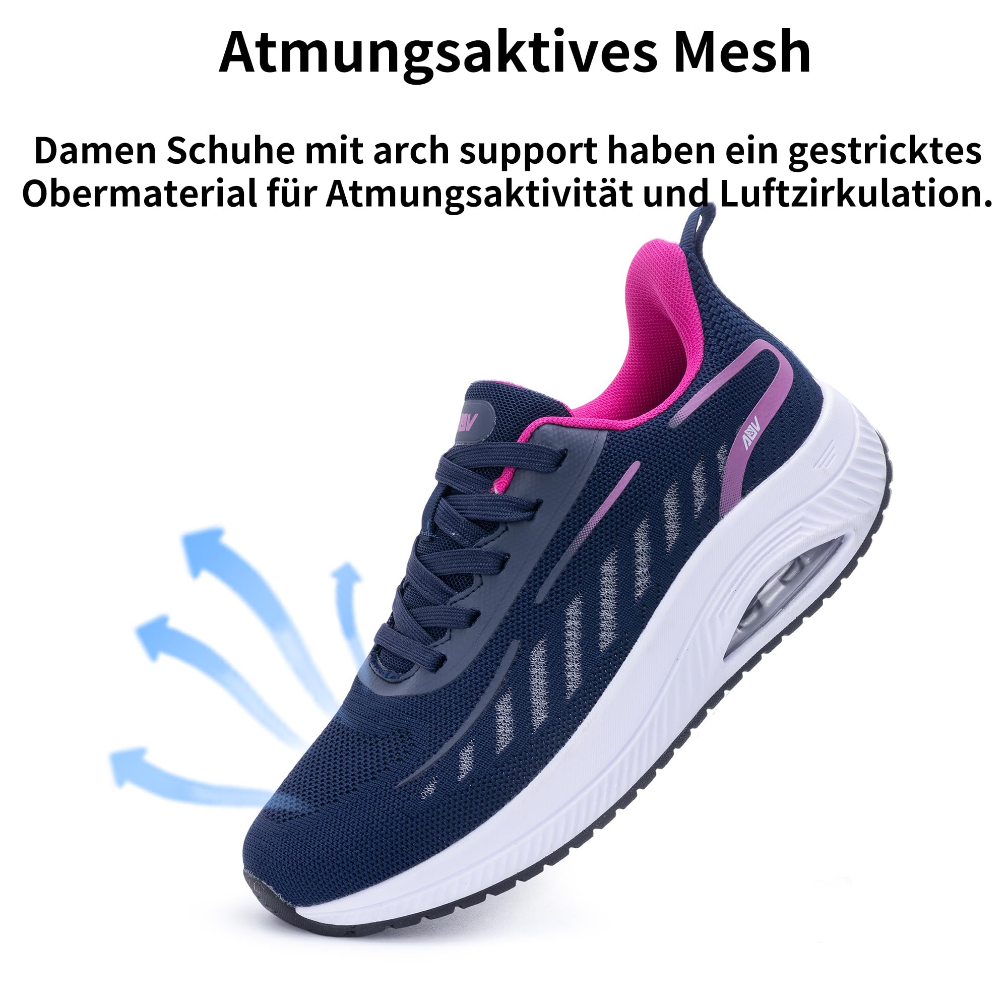 GANNOU Walkingschuhe Damen Arch Support Walking Schuhe Laufschuhe Damen Sportschuhe Turnschuhe mit Dämpfung