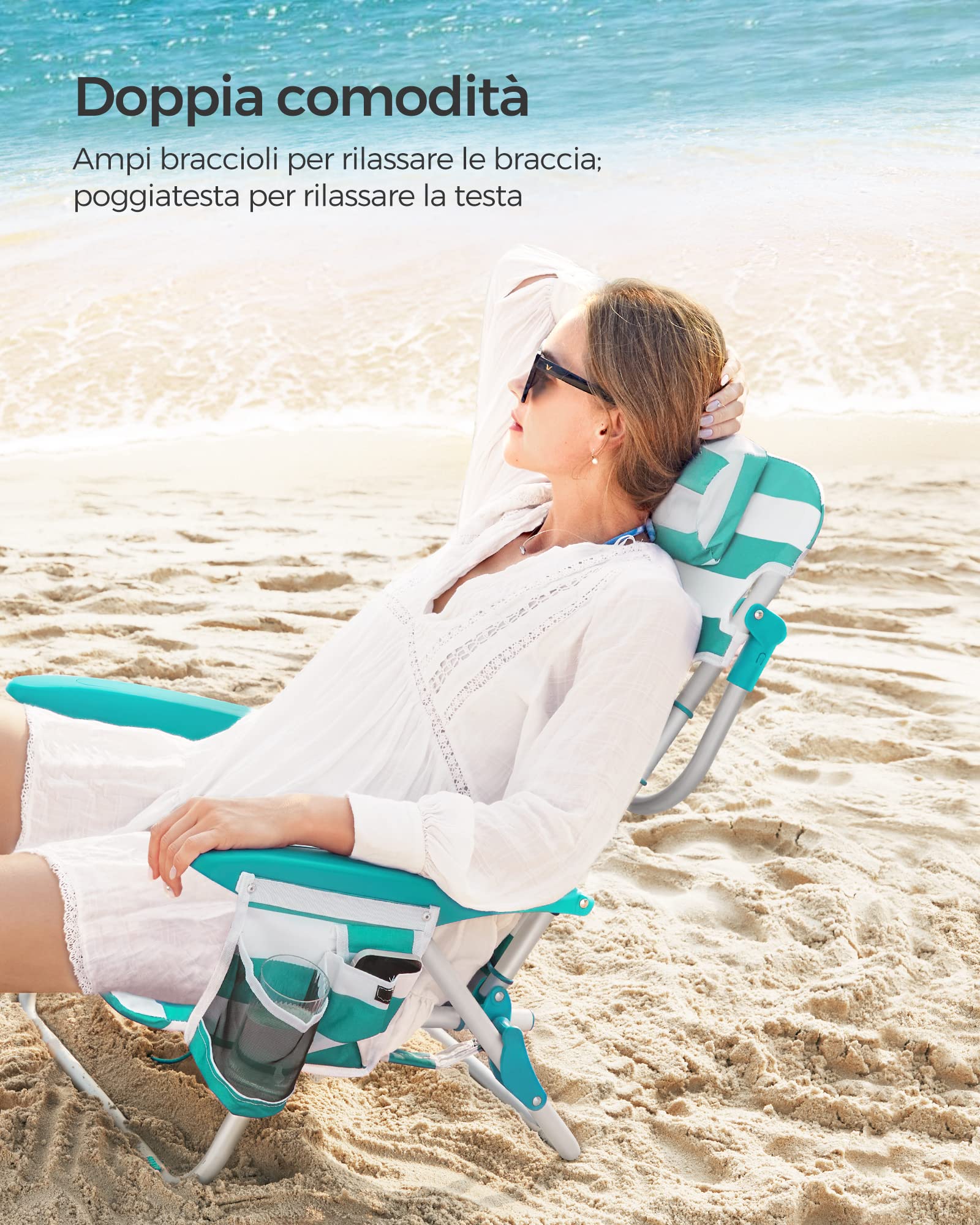 Sedia Da Spiaggia KOMFOTTEU Sedie Da Spiaggia Pieghevoli Con
