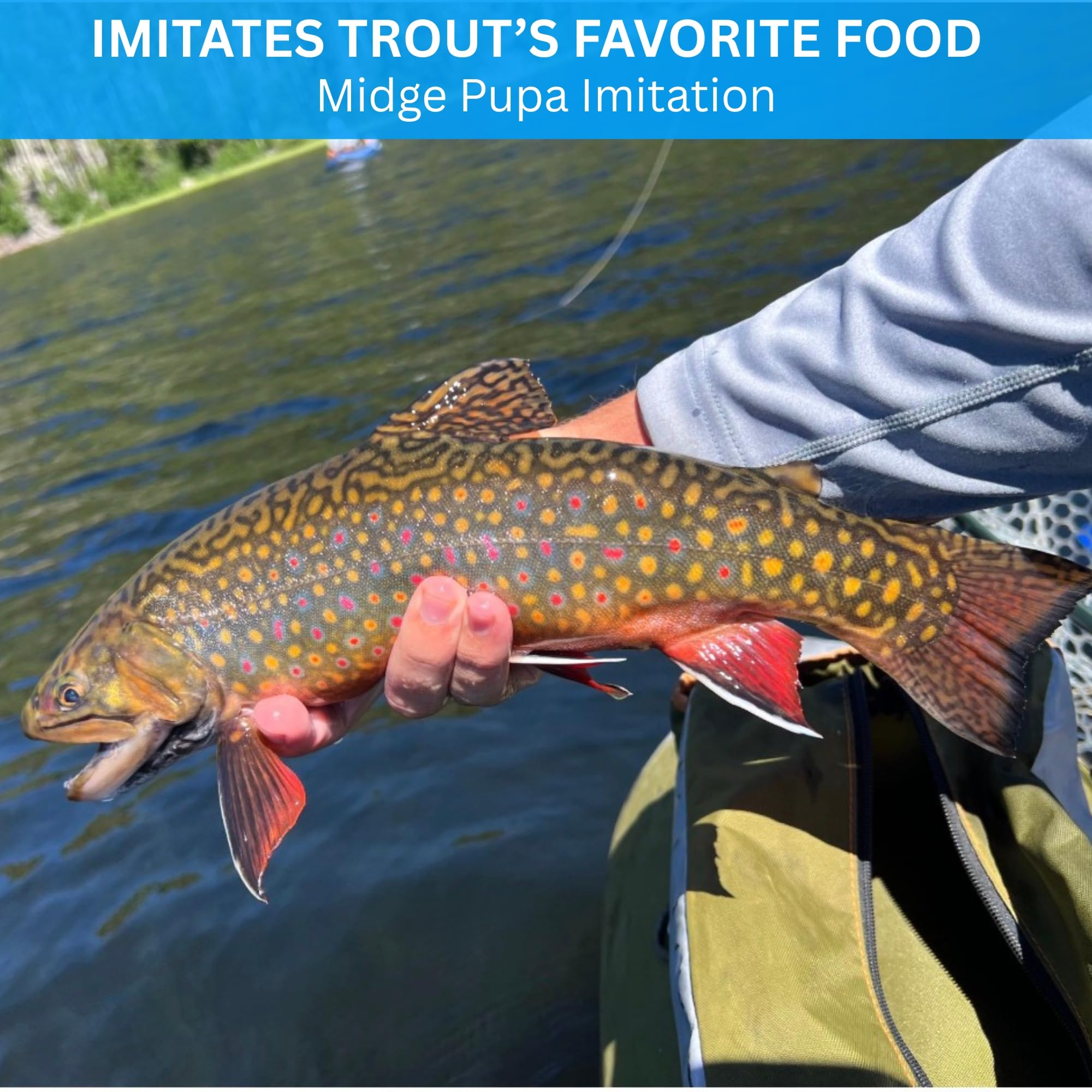Confezione da 12 esche per pesca a mosca con perline in tungsteno, per pesca alla trota, legate a mano, misure 18-22, nero, rosso, argento, oro, Euro Nymphing, per pesca invernale