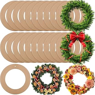 Sieral Large Hanging Round Wreaths Round Christmas DIY Ornaments Wreath ...