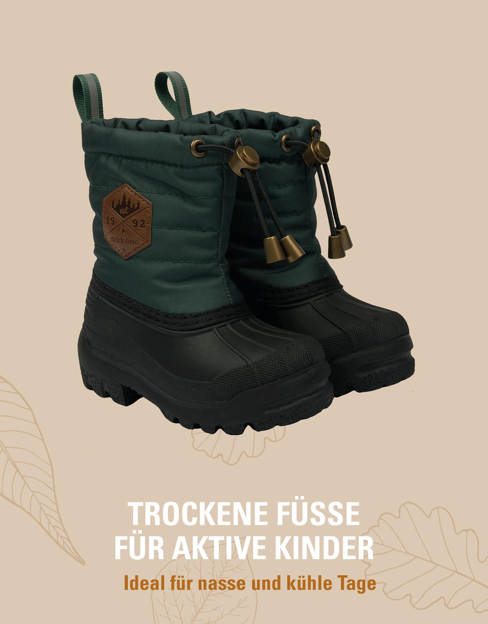 Mikk-line Thermo Gummistiefel Kinder - Winterstiefel Jungen und Mädchen - Gefüttert Warme Gummistiefel Kinder, Rutschfest