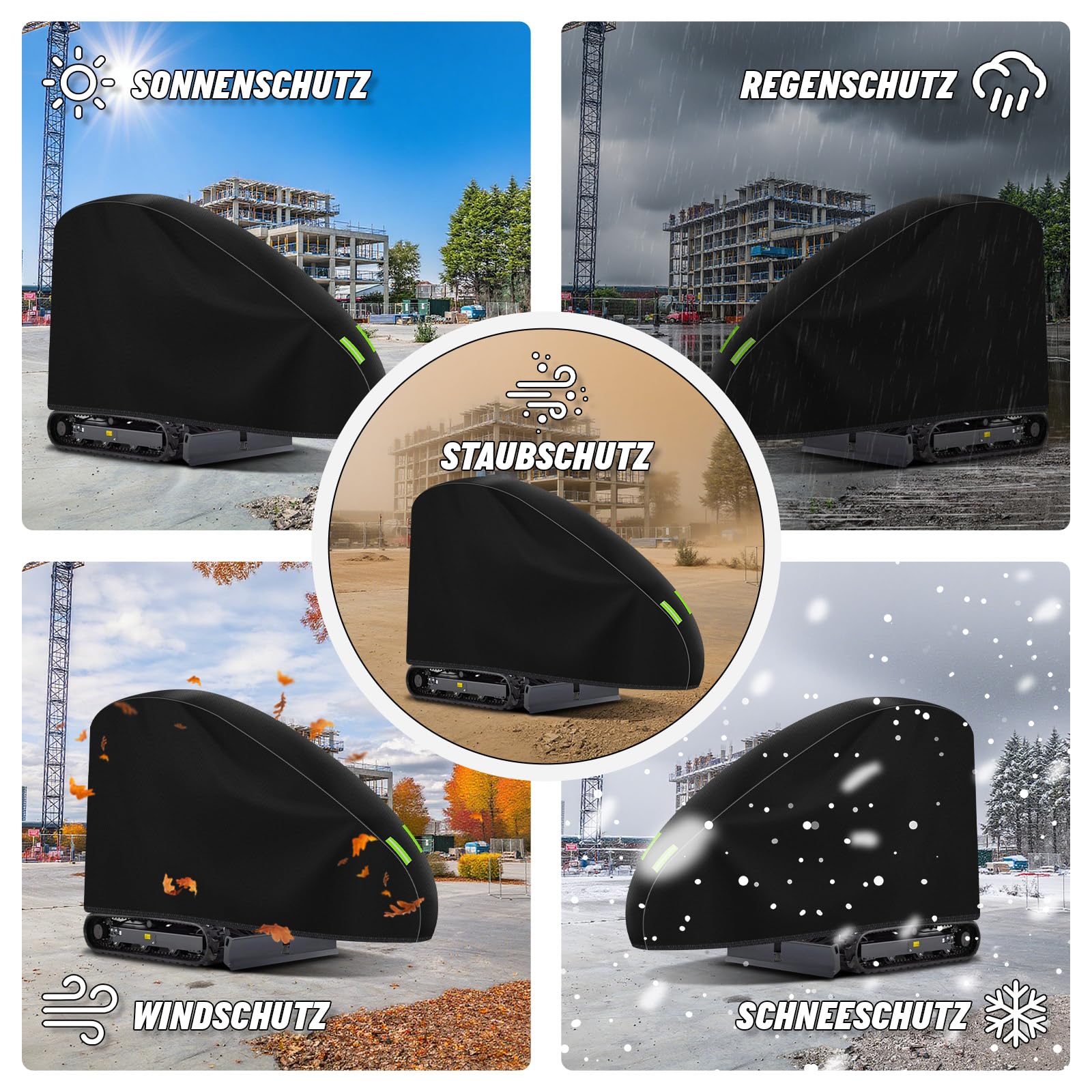 Funda para Miniexcavadora, Funda Protectora 210D para Excavadora, Resistente a la Abrasión Duradera Lona para Miniexcavadora Pequeña contra Lluvia Nieve Viento Radiación UV Hojas, Lona para la
