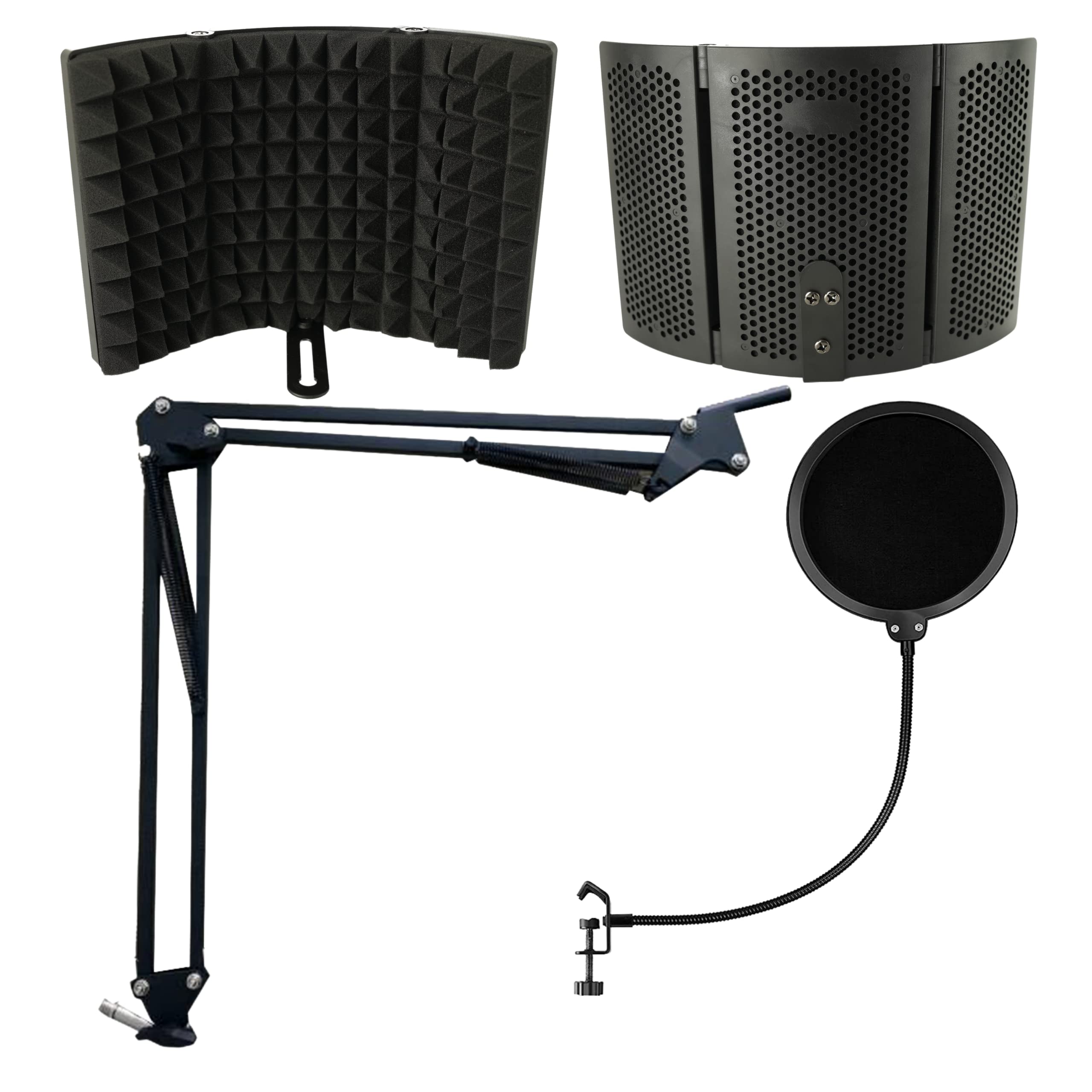 Vocal Booth | A Portable Microphone Isolation Chamber with Nylon Pop Filter Screen to Reduce Destructive Plosives and Hold the Microphone Securely| Minimizes Room Reflections and Ambient Noise