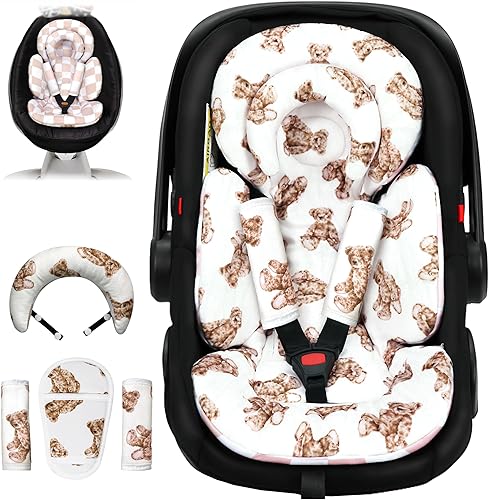 Inserto de asiento de automóvil infantil con cojín extraíble para prematuro a niño, inserto reversible para asiento de automóvil recién nacido para