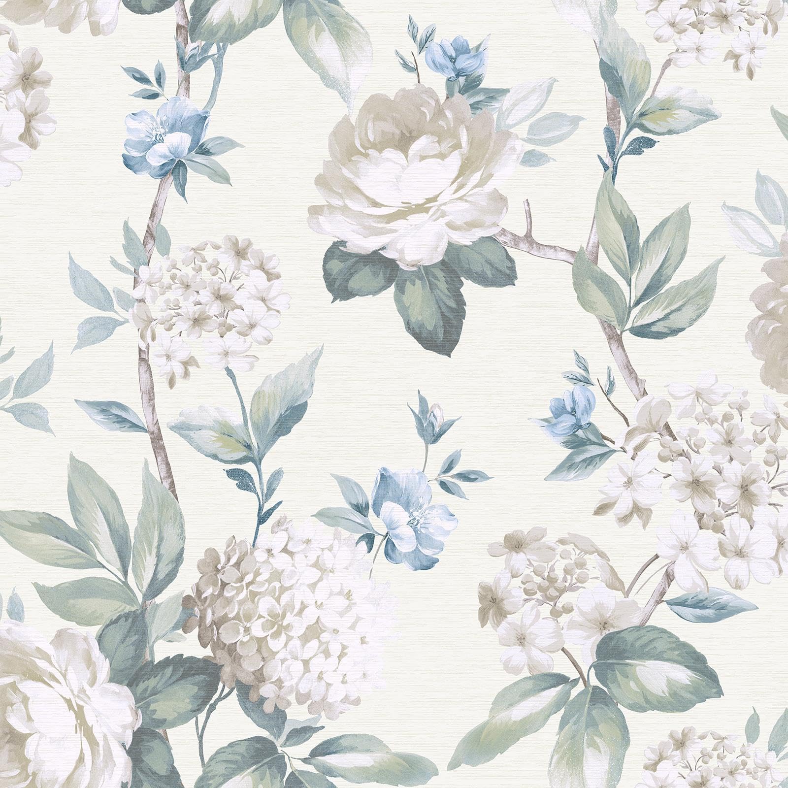 Arthouse Keeka Floral Blue And Cream Wallpaper