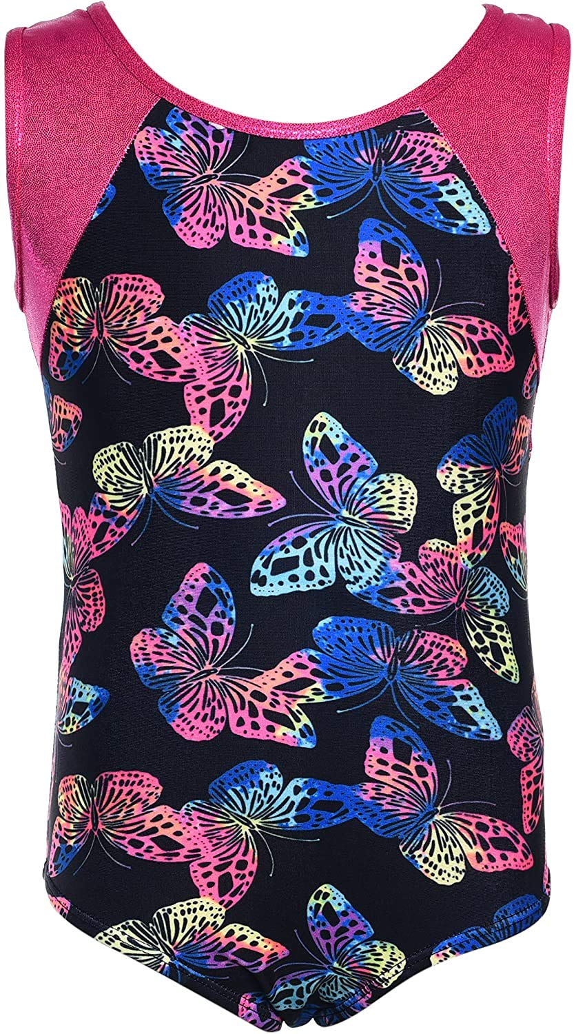 Dancina Girl's Gymnastics Leotard, Elastic Leotard in Shiny Fabric