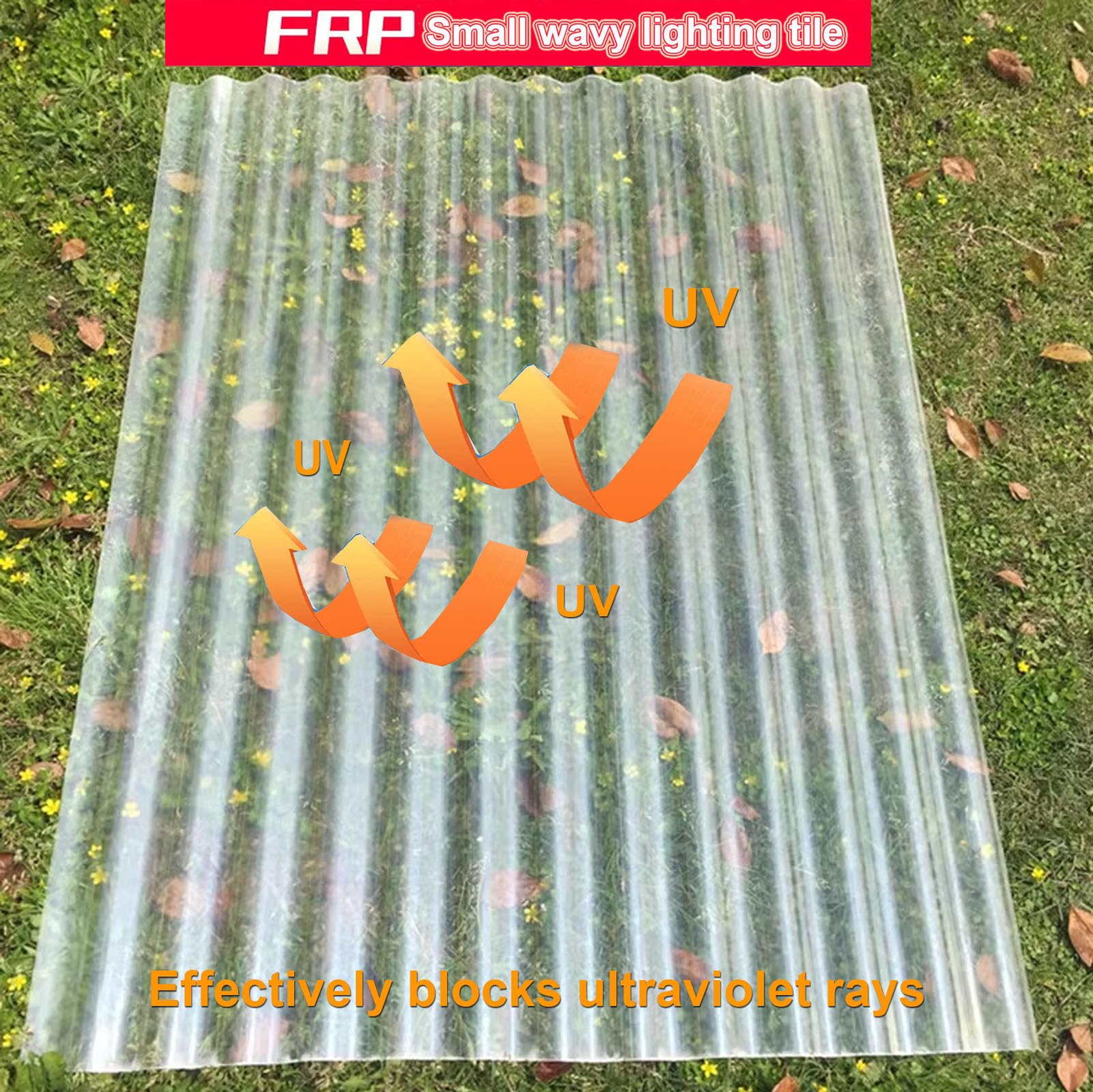 1mm Planchas Transparentes Tejados,2/4/6/9/10/12/16/20pcs FRP Con Resistencia A Los Rayos UV,Chapa Ondulada Para Invernaderos,Paneles Para Tejado A Prueba De Lluvia (0.9×1.7m,2pcs)