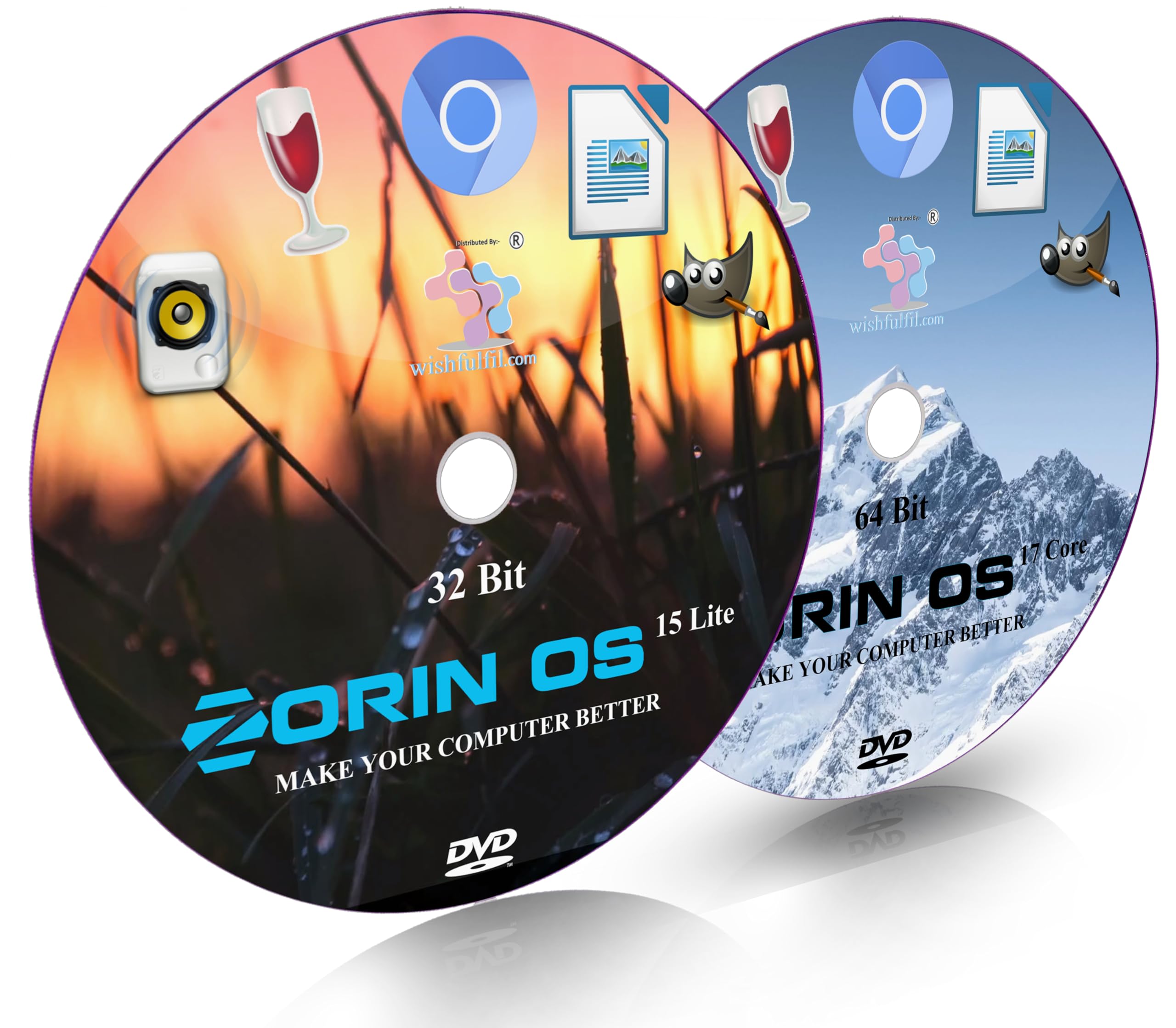 wishfulfil Zorin OS 17 Core GNOME and Zorin OS 15.3 Lite XFCE 32 Bit and 64 Bit Live Bootable DVD (B079JWGBSM) Amazon Price History, Amazon Price Tracker