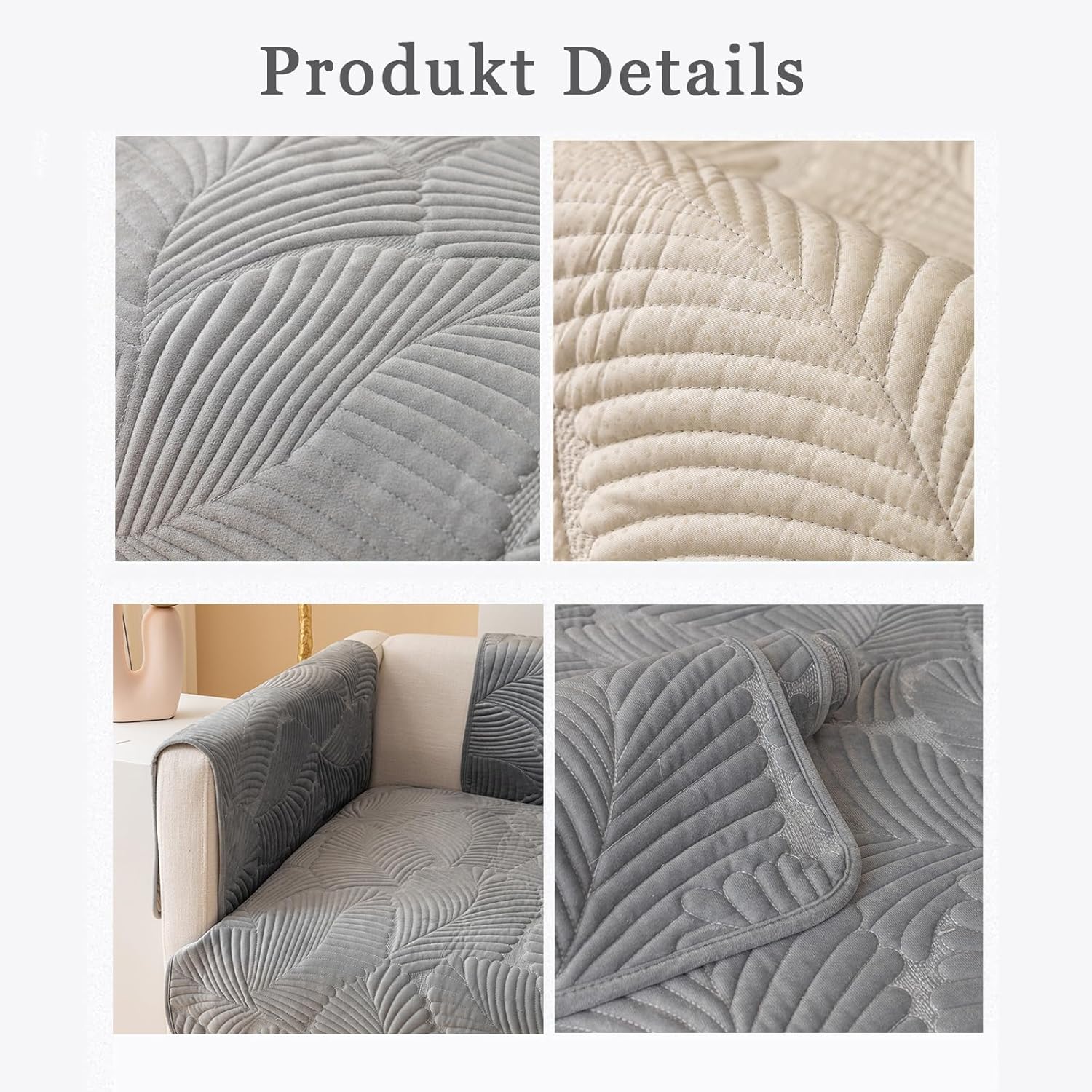 ZTGL New Sectional Couch Covers, Plush Sofa Cover, Double Sided Quilted Sofa Slipcovers, Universal Non-Slip Furniture Protector, Washable Sofa Protector,G,1 pc 110x240(cm)