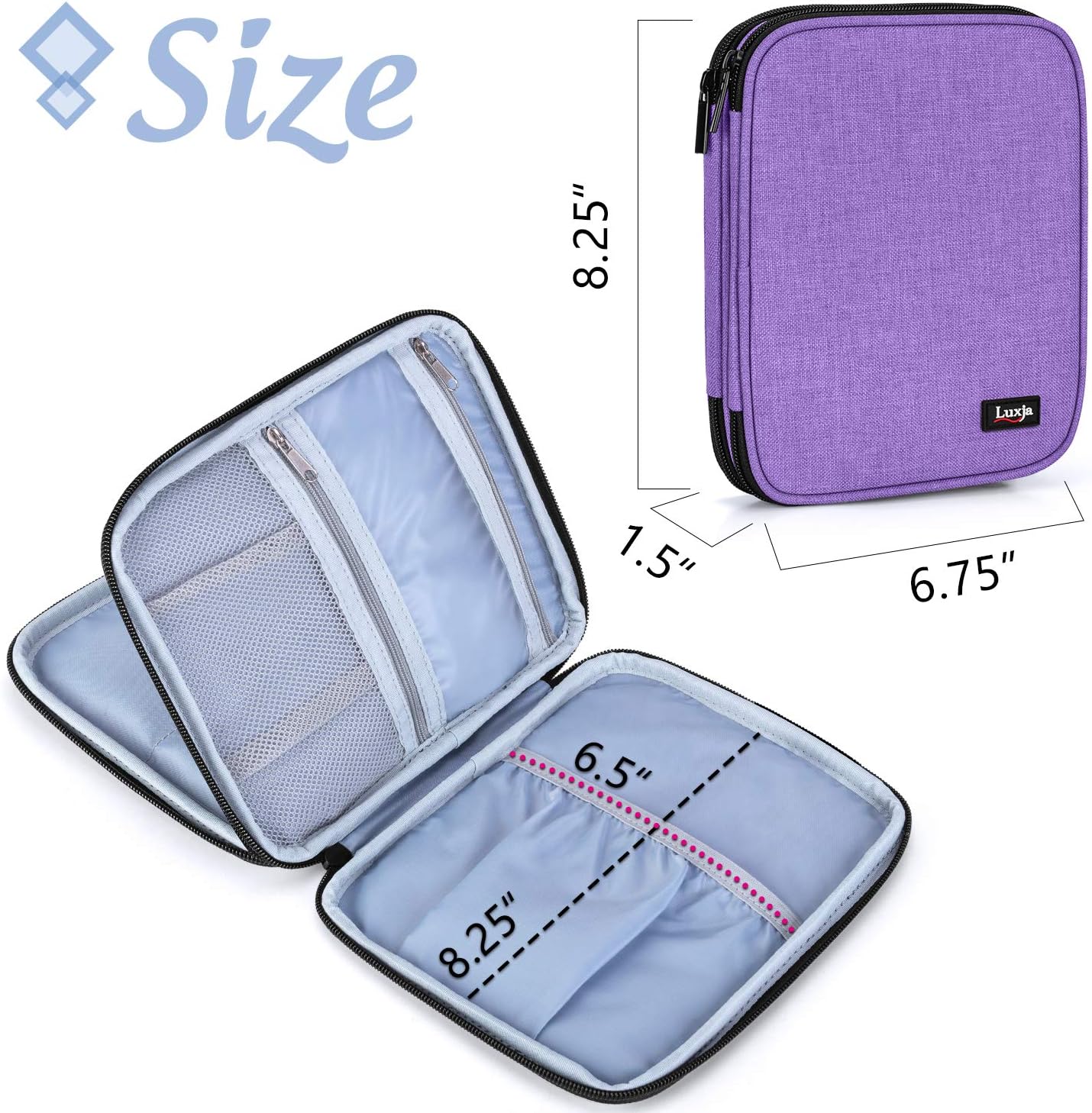 LUXJA Carrying Bag Compatible with Cricut Pen Set and Basic Tool Set, Double-layer Organizer Compatible with Cricut Accessories (Bag Only), Purple