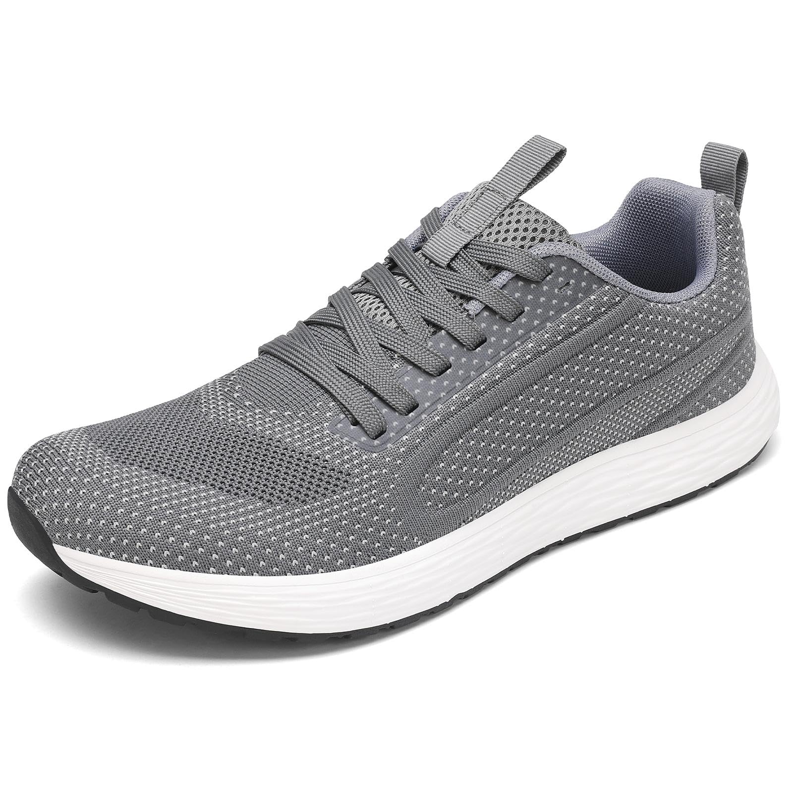 Mens Walking Wide Toe Box Sneakers Lightweight Breathable Slip on Road Running Shoes for Tennis and Gym