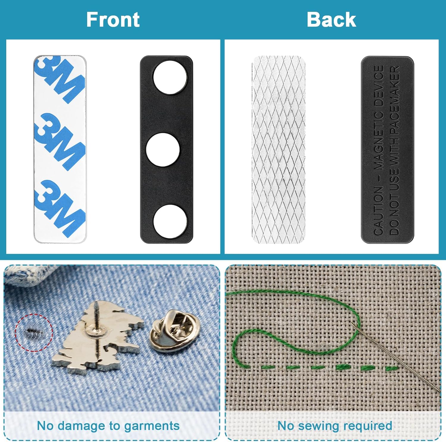 3 Pack Magnetic Name Tag Holders with Strong Magnets Badge Holder Magnets for Securely Attaching ID Badge Holders, Name Tags - Image 5